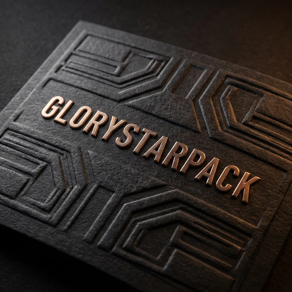 Black two-piece rigid box with an embossed geometric surface