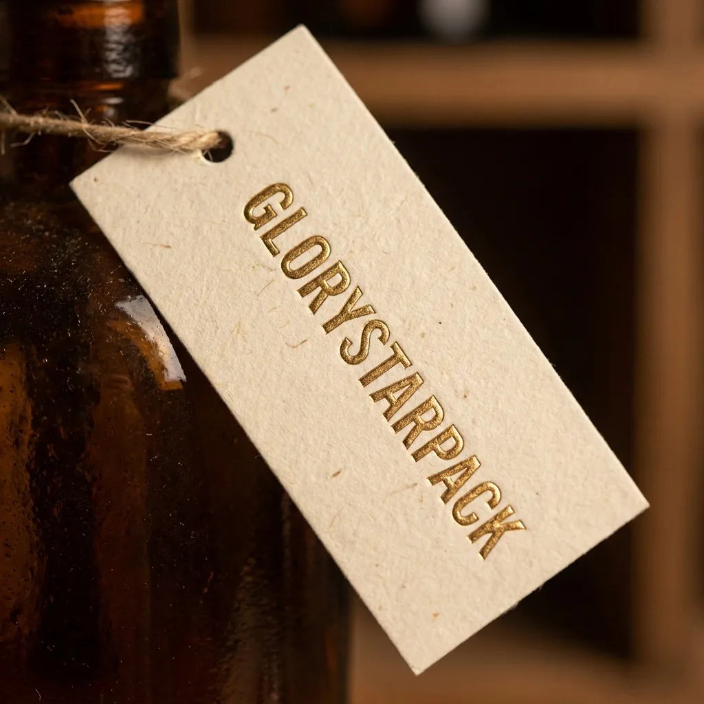 Premium black and gold product hang tag